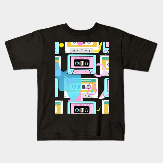 Vintage cassette tape Kids T-Shirt by PincGeneral